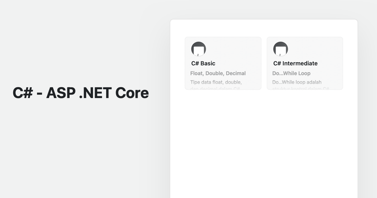 C# - ASP .NET Core